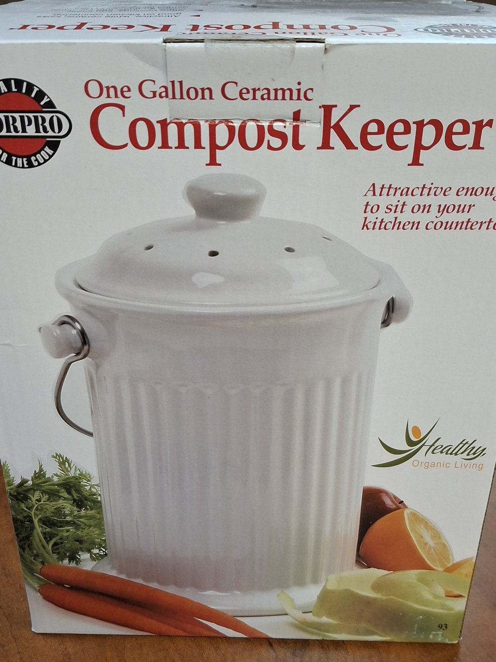 Norpro Nordic White Ceramic Compost Keeper 1 gal
